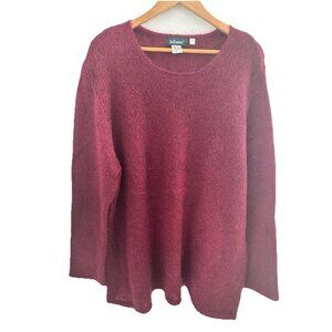 Taillissime Women's Knit Sweater‎ Sz. 22/24 Maroon Mohair Blend L/S Lagenlook